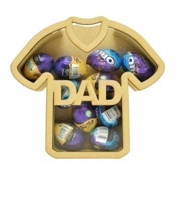 Personalised 18mm Re Fillable Chocolate and Sweets Fathers Day Drop Box - Laser Cut 3mm 3D Design - Football Shirt Design